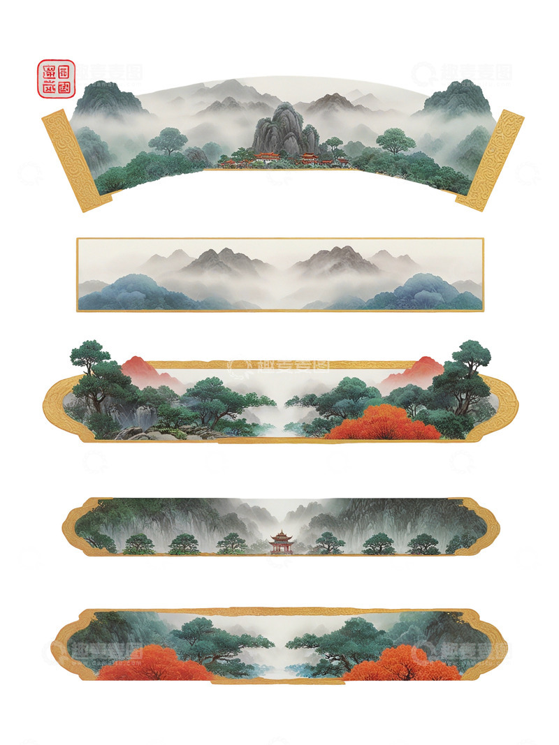 高清大图下载【趣麦麦图】中国风 画轴 花卷 古风