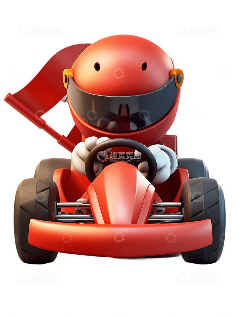 高清大图下载【趣麦麦图】卡通赛车卡丁车超跑车手