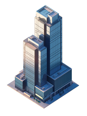 摩天大楼CBD商务区等距建筑