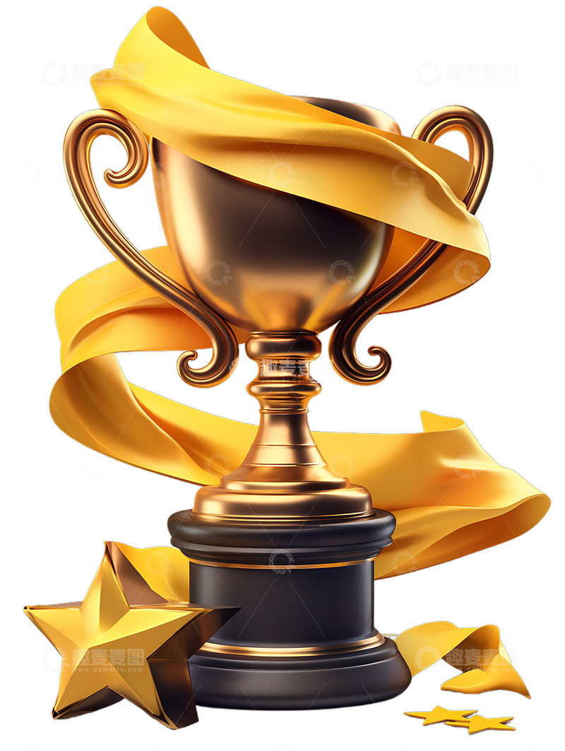 高清大图下载【趣麦麦图】奖杯和星星卡通