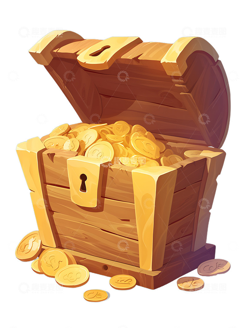 高清大图下载【趣麦麦图】卡通盒子手绘风格宝箱