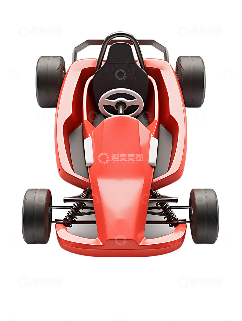 高清大图下载【趣麦麦图】卡通赛车卡丁车超跑车手红色