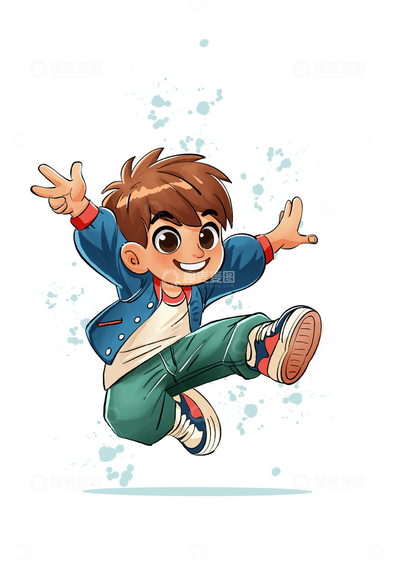 源文件下载【趣麦麦图】暑假兴趣班街舞培训班人物跳舞