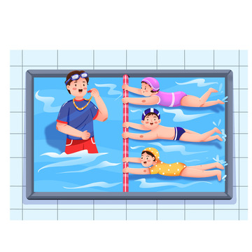 游泳暑期兴趣班元素