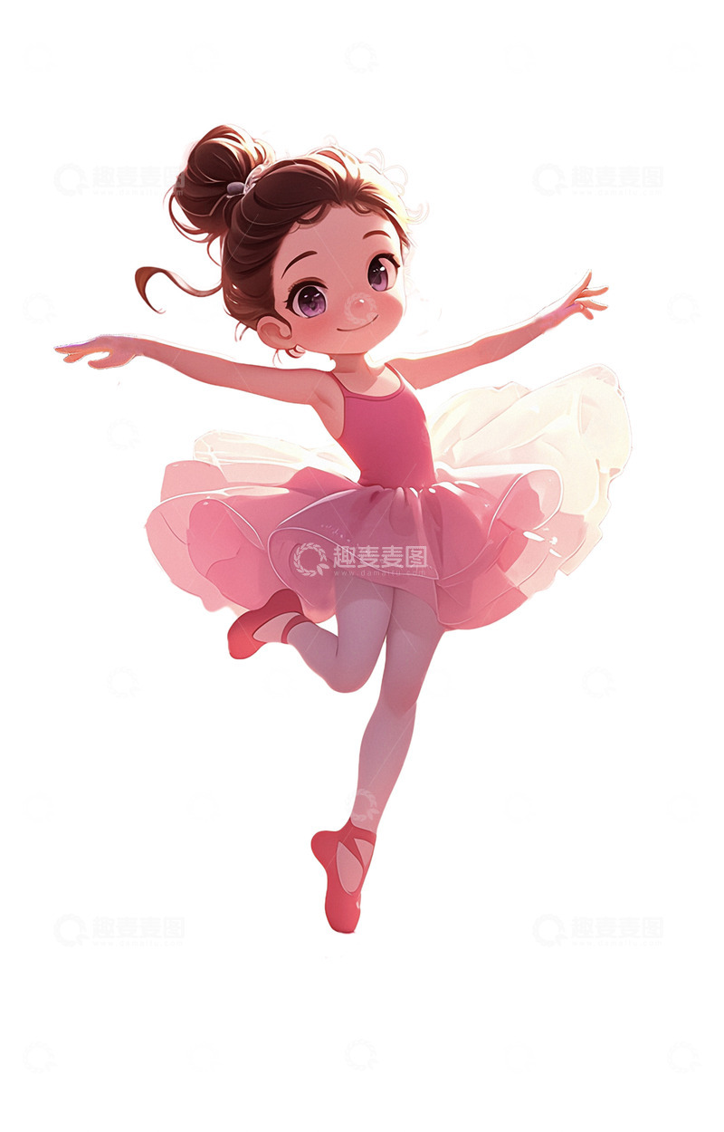 高清大图下载【趣麦麦图】暑假兴趣班芭蕾舞女孩元素