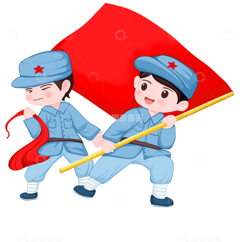 源文件下载【趣麦麦图】建军节人物元素