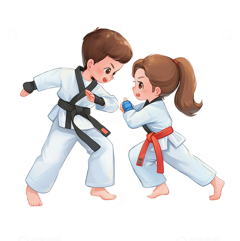 高清大图下载【趣麦麦图】跆拳道培训健身