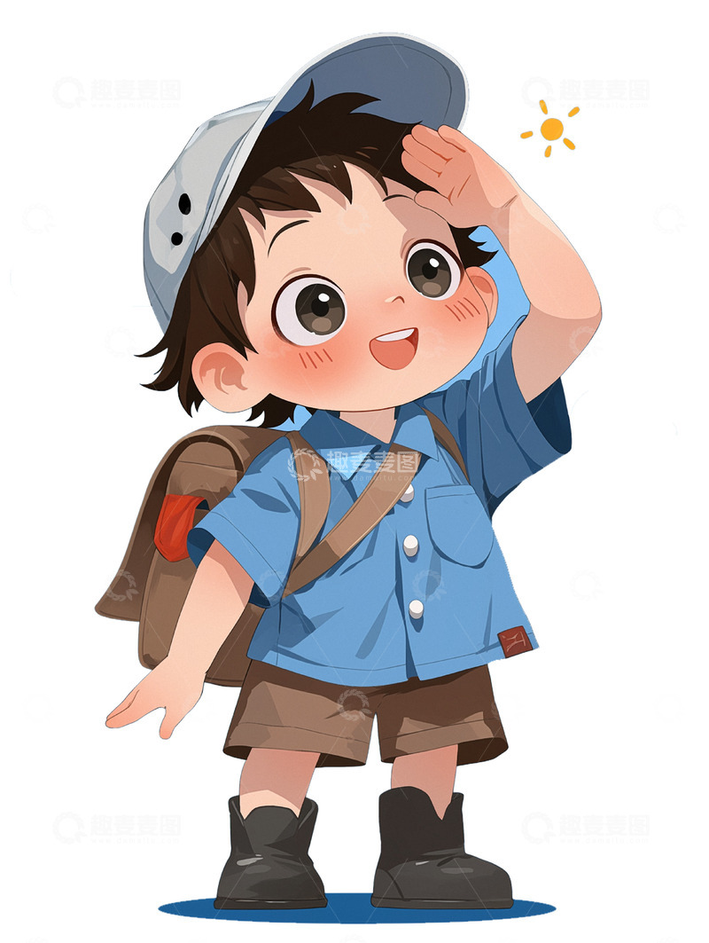 高清大图下载【趣麦麦图】卡通手绘可爱男孩