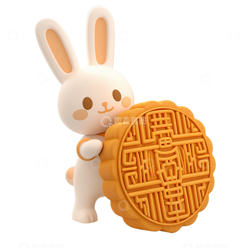 高清大图下载【趣麦麦图】中秋月饼玉兔元素