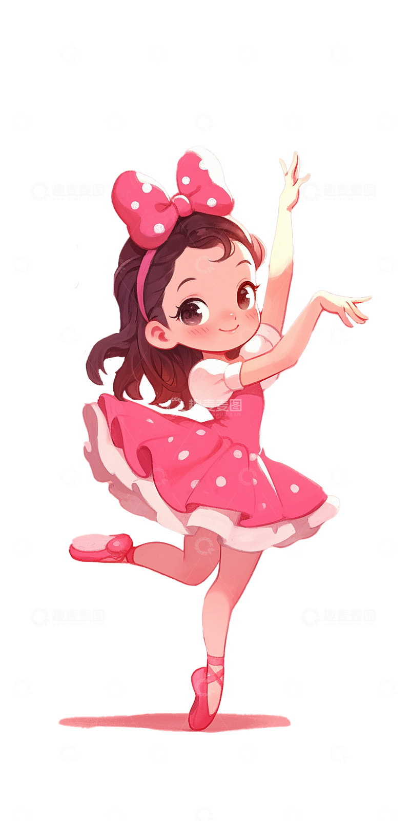 高清大图下载【趣麦麦图】暑假兴趣班跳舞芭蕾舞的小女孩
