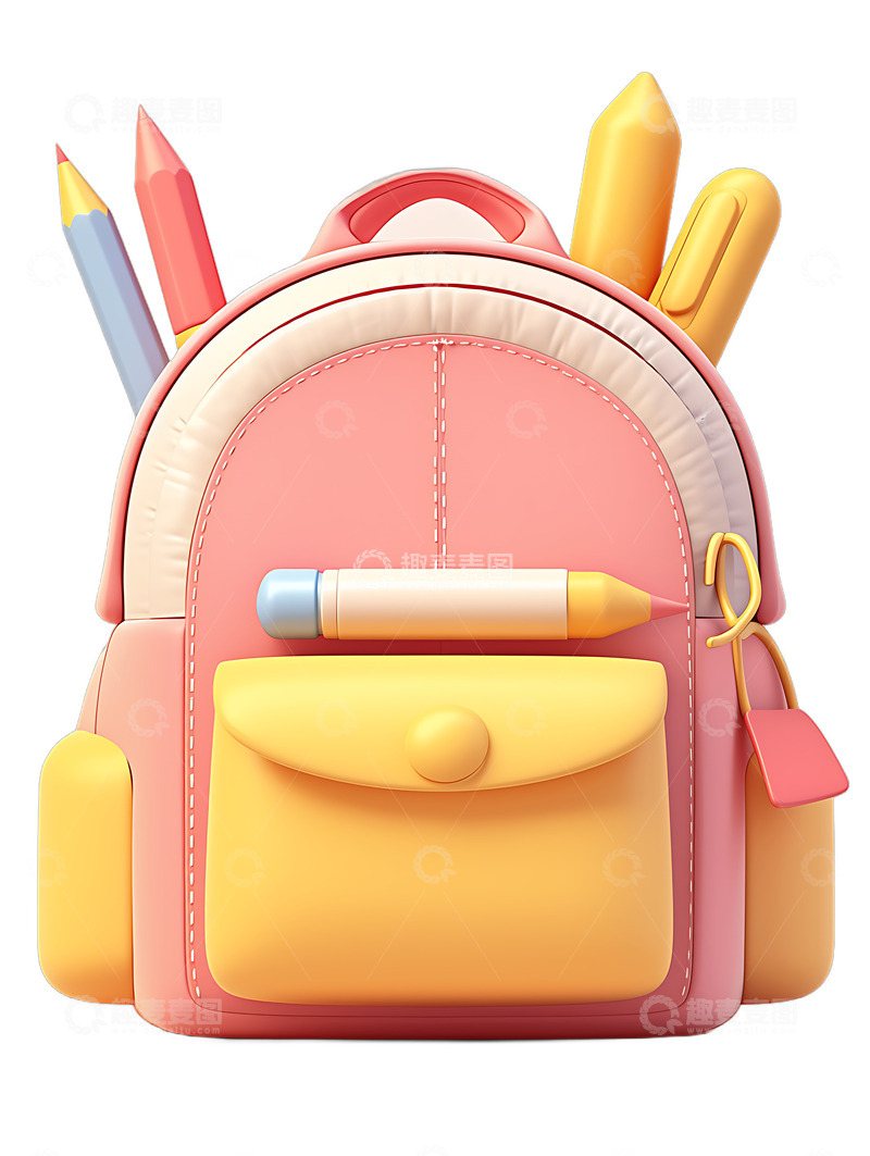 开学季书包文具卡通3D