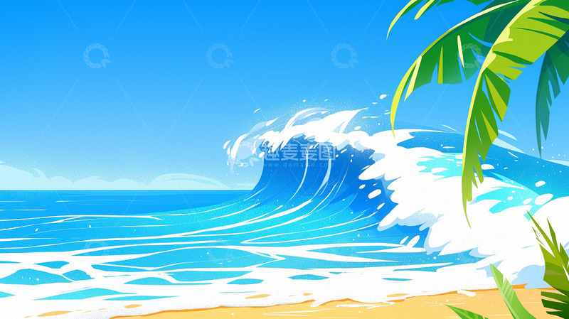 高清大图下载【趣麦麦图】海浪沙滩风景