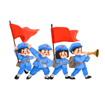 七一建党节军人红旗旗帜103周年