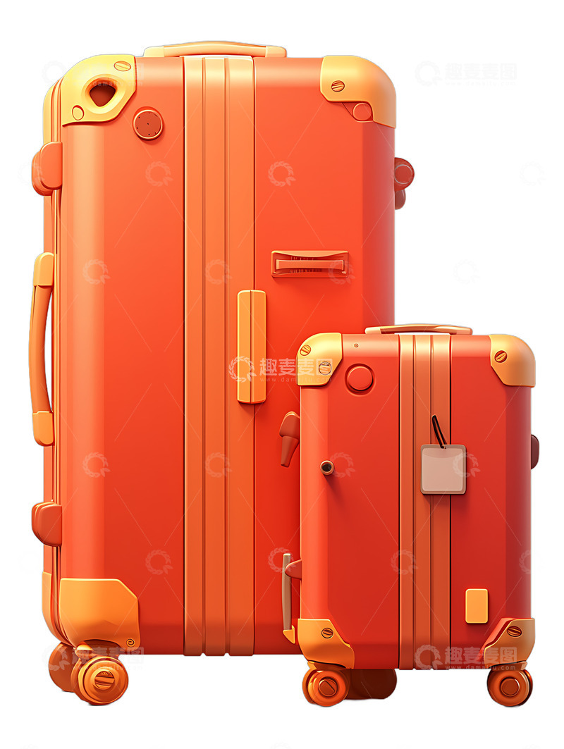高清大图下载【趣麦麦图】红色行李箱旅行