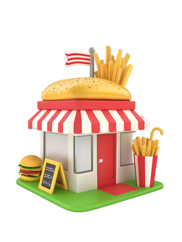 薯条汉堡可乐套餐快餐店