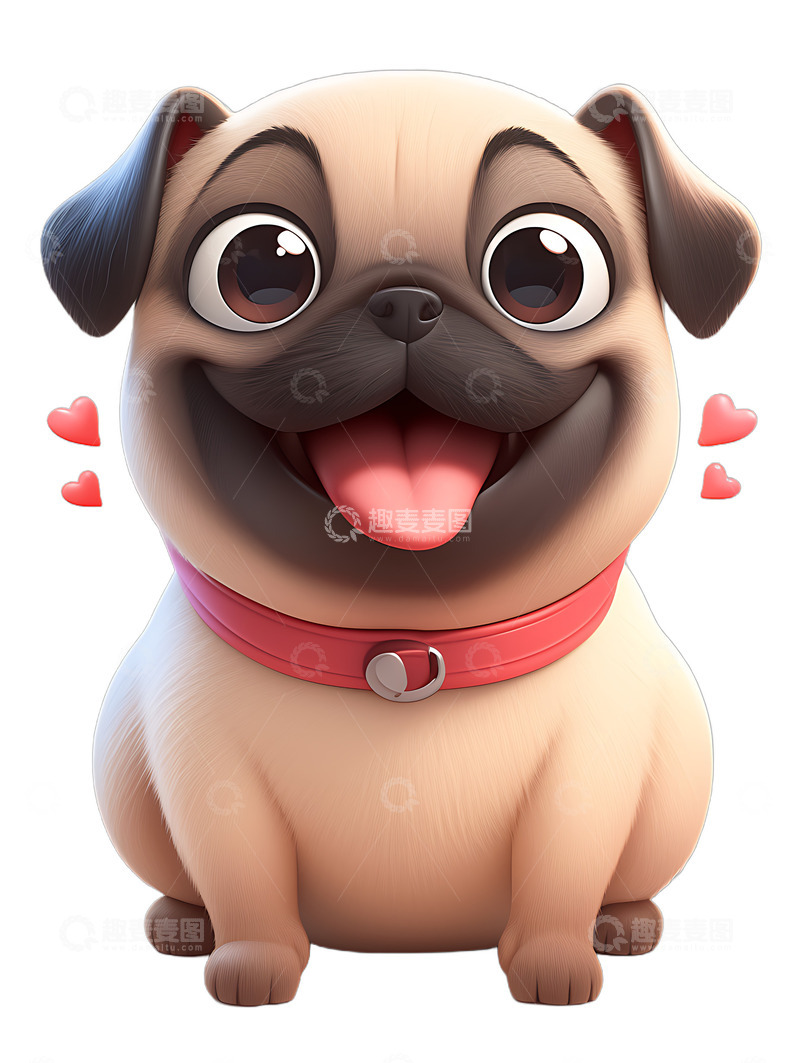 高清大图下载【趣麦麦图】哈巴狗宠物开心