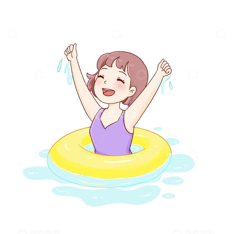源文件下载【趣麦麦图】夏至小暑大暑处暑人物游泳