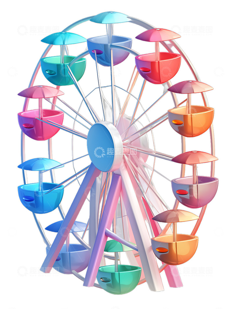 高清大图下载【趣麦麦图】卡通玩具摩天轮乐园2