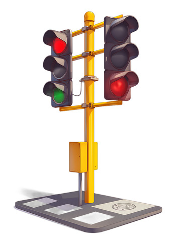 路灯马路斑马线