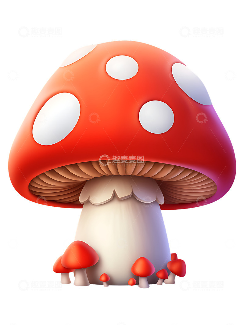 高清大图下载【趣麦麦图】蘑菇卡通菌类可爱形象2