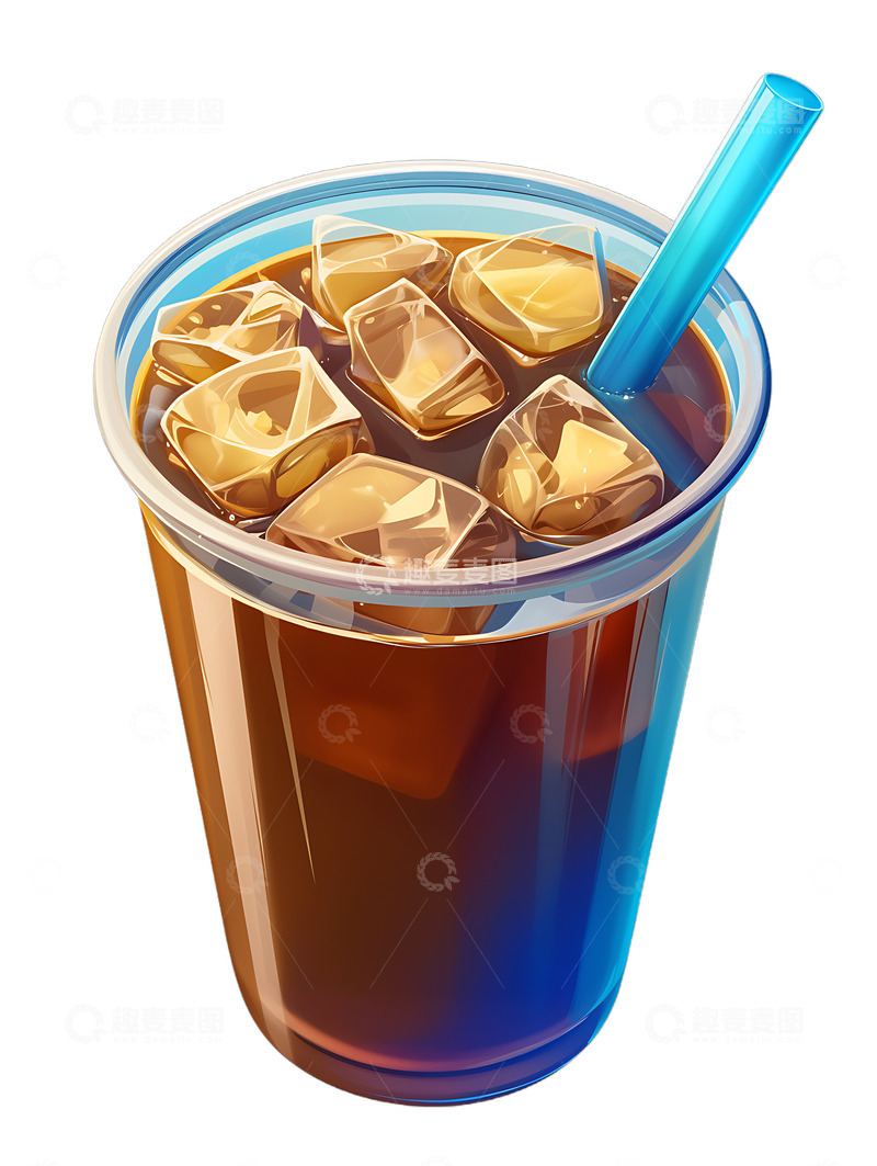 高清大图下载【趣麦麦图】冰块咖啡饮品精品咖啡