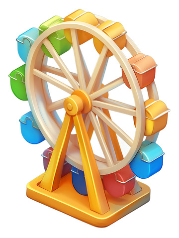 卡通玩具摩天轮乐园彩色