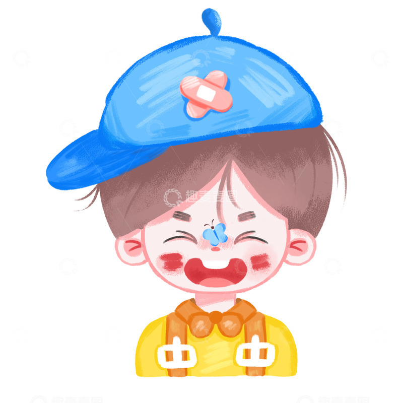 源文件下载【趣麦麦图】头像 Q版 粉笔肌理 迷彩探险 大笑