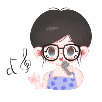 Q版 歌唱的女孩 好声音 卡通