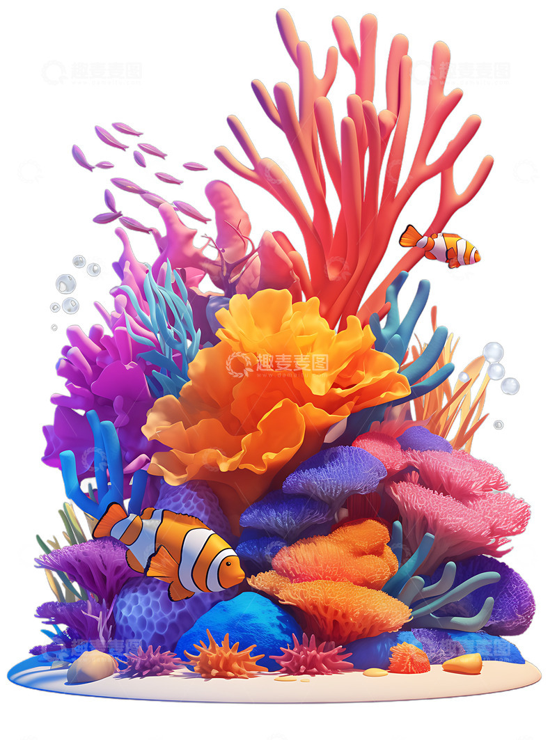 高清大图下载【趣麦麦图】珊瑚海底植物海岩海洋