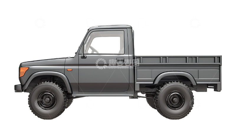 高清大图下载【趣麦麦图】黑色皮卡车汽车卡通