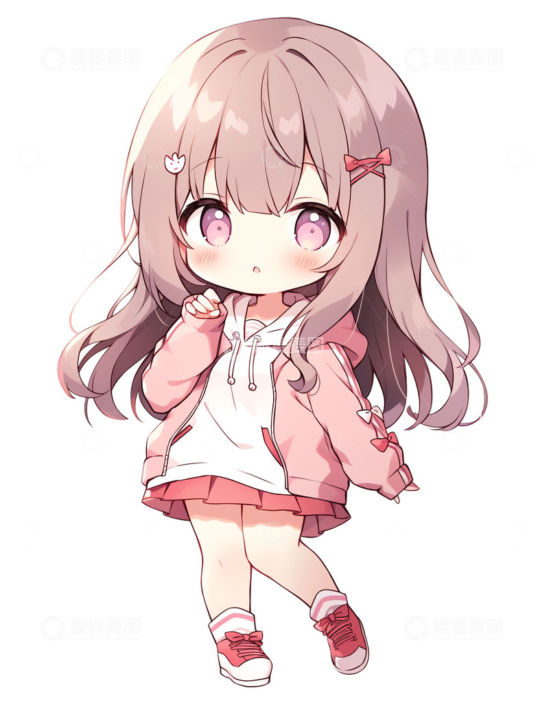 高清大图下载【趣麦麦图】Q版动漫小女孩