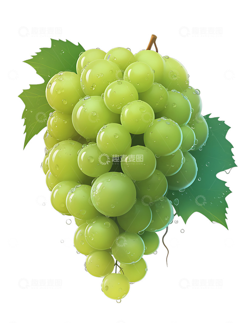 高清大图下载【趣麦麦图】青葡萄卡通水果图标