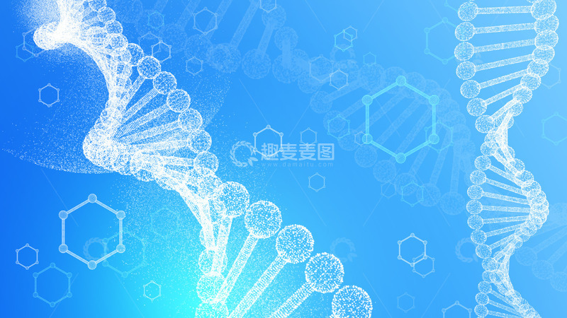 源文件下载【趣麦麦图】生物基因DNA医疗化学大分子科技海报背景