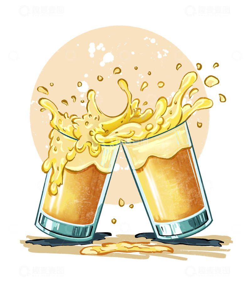 源文件下载【趣麦麦图】手绘啤酒饮料干杯夏天美食夜宵手绘