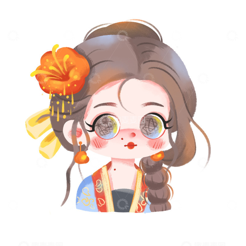源文件下载【趣麦麦图】古风Q版   国风Q版 头像 卡通