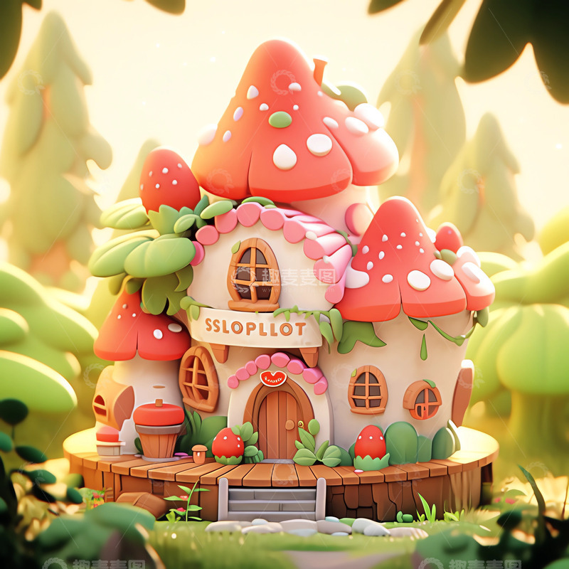 高清大图下载【趣麦麦图】卡通童话屋子