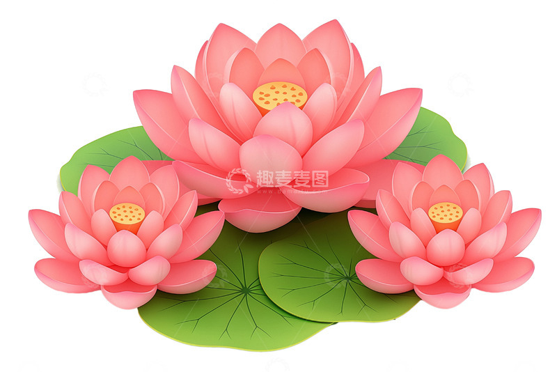 高清大图下载【趣麦麦图】夏日荷花荷花元素