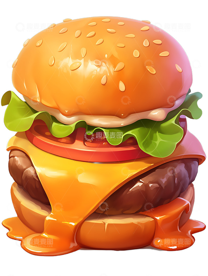 高清大图下载【趣麦麦图】巨无霸汉堡快餐图标icon