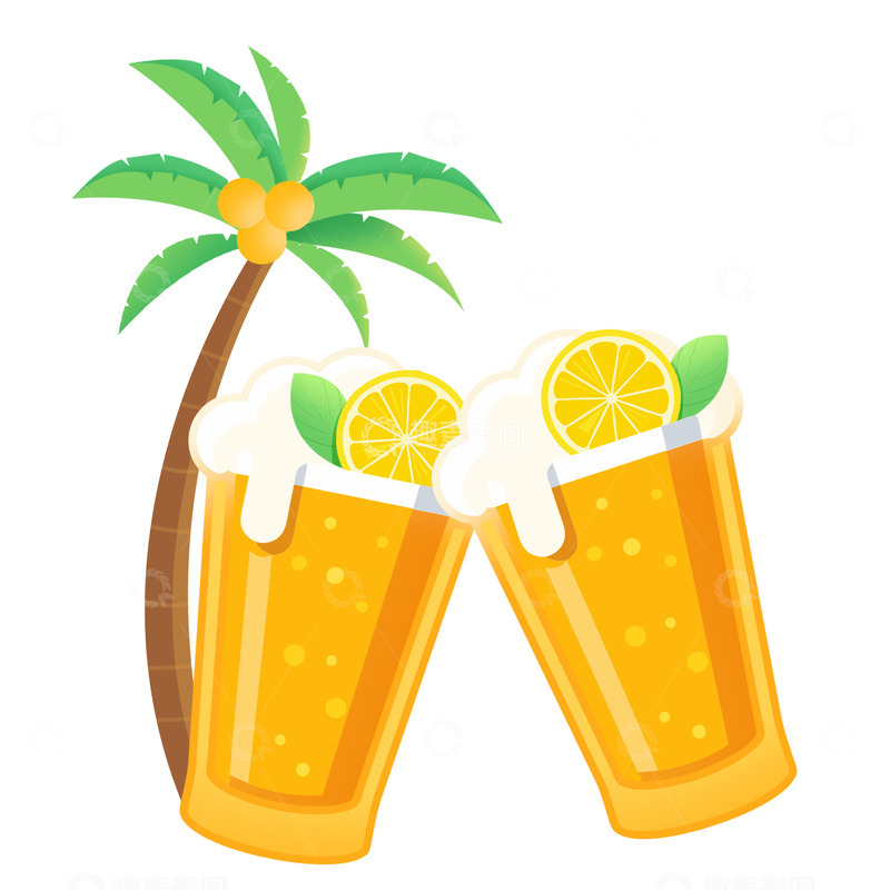夏天啤酒元素