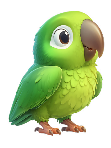 绿色鹦鹉卡通头像图标