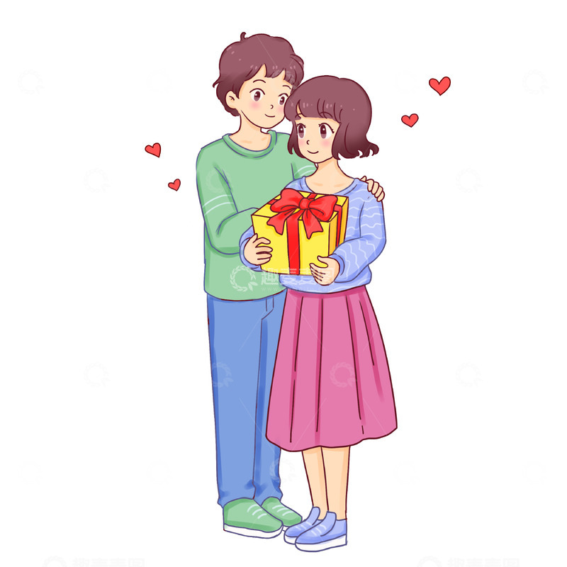 源文件下载【趣麦麦图】情人节七夕节浪漫恋人礼物