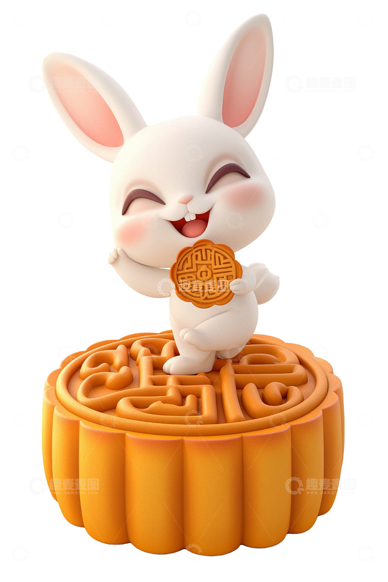 高清大图下载【趣麦麦图】玉兔月饼团圆八月十五