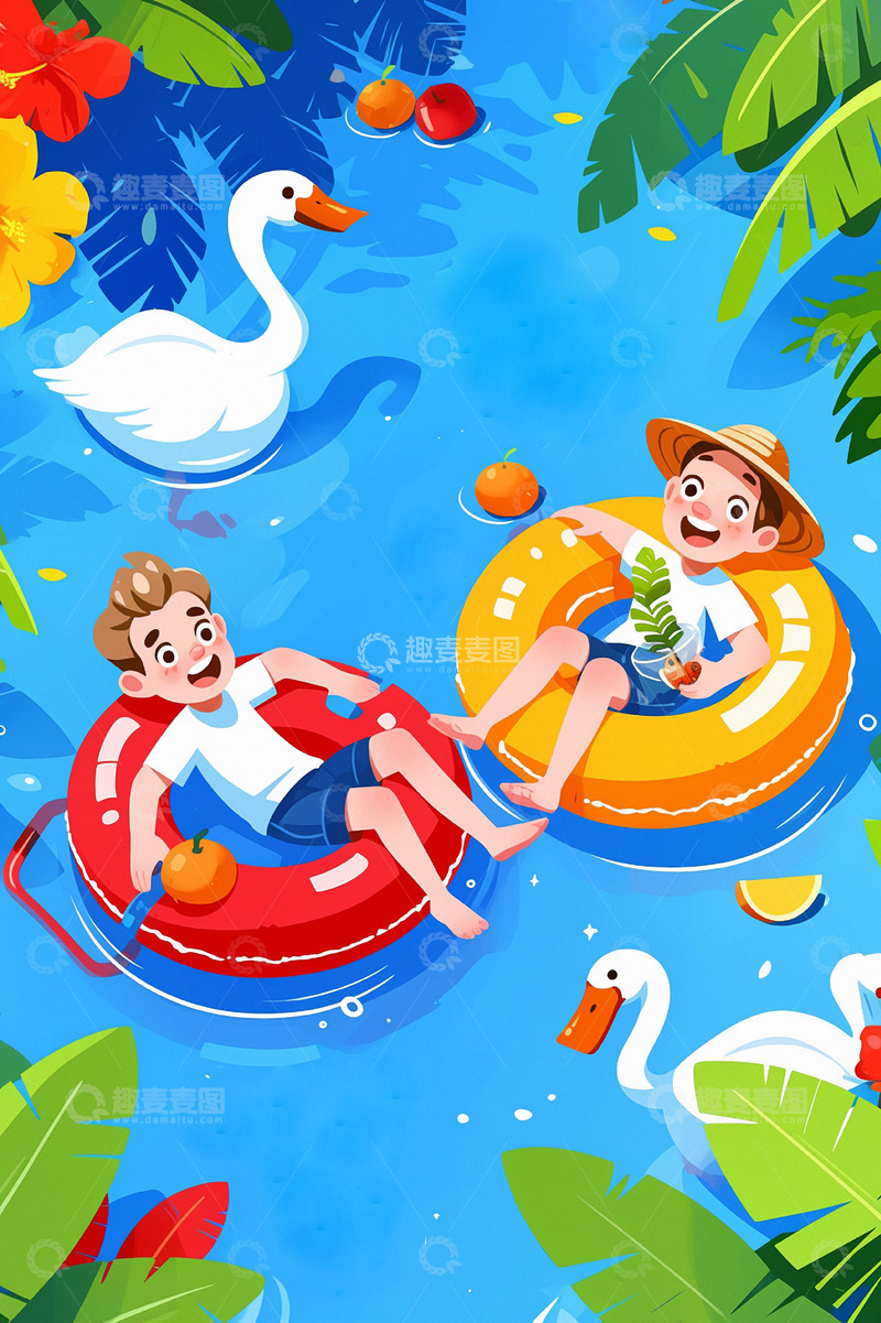 高清大图下载【趣麦麦图】蓝色背景夏季背景