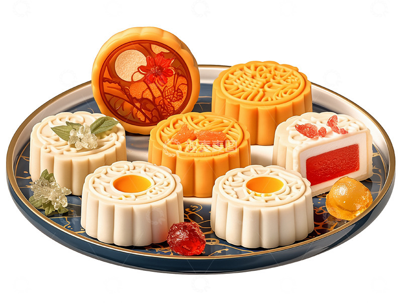 高清大图下载【趣麦麦图】点心糕点月饼
