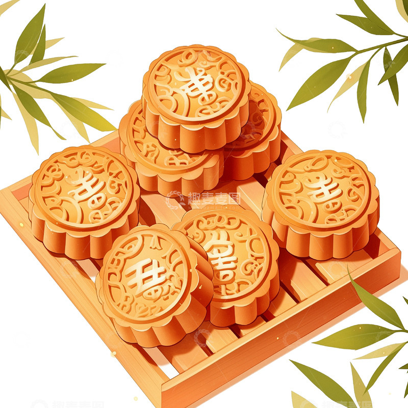 高清大图下载【趣麦麦图】中秋节月饼中秋节礼物