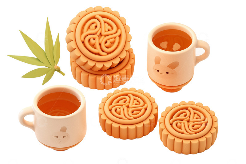 高清大图下载【趣麦麦图】月饼素材糕点甜点