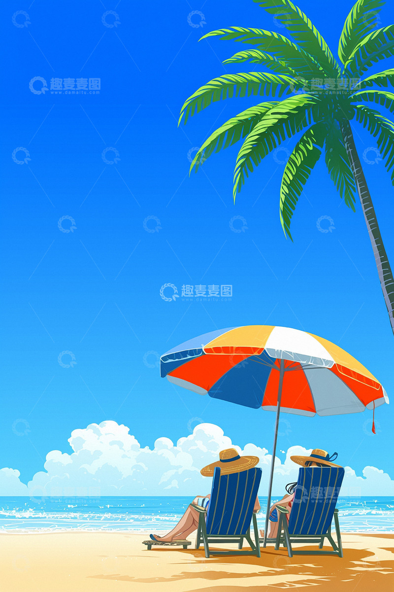 高清大图下载【趣麦麦图】夏季旅游度假