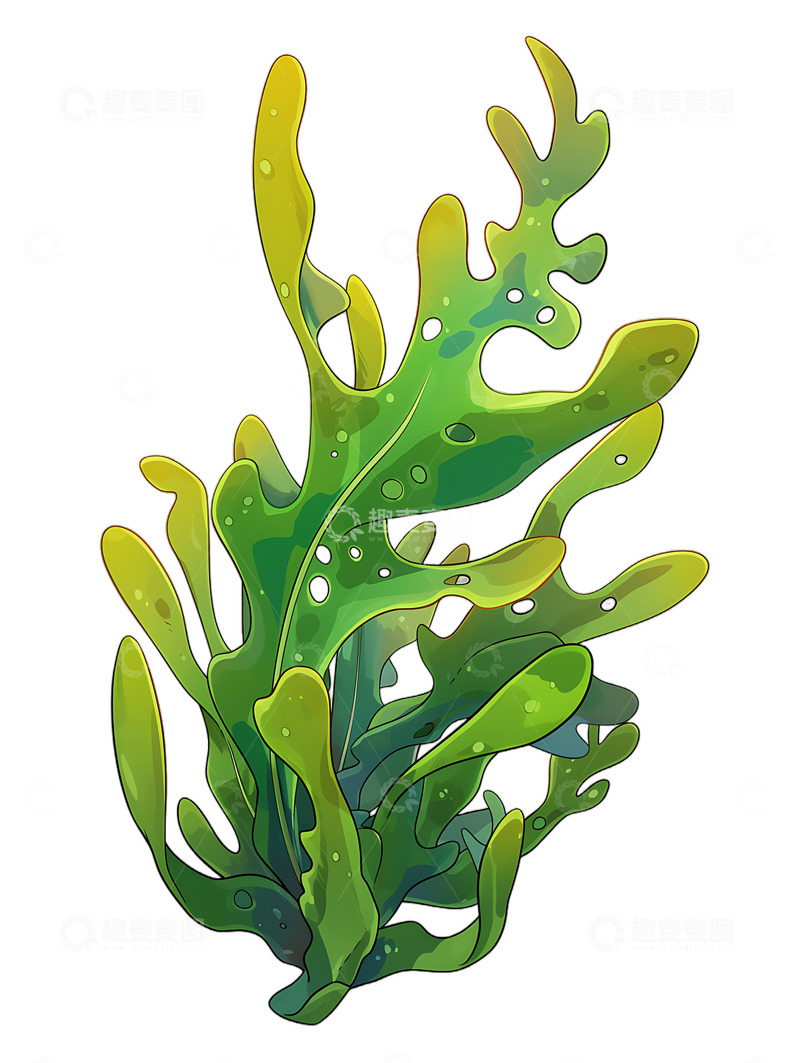 高清大图下载【趣麦麦图】海藻海草插画手绘