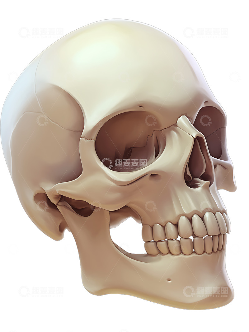 高清大图下载【趣麦麦图】卡通骷髅头3D