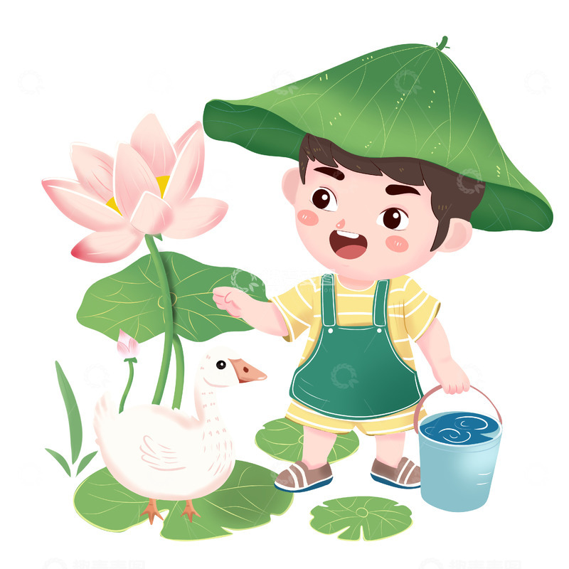 源文件下载【趣麦麦图】夏至小暑大暑处暑人物插画